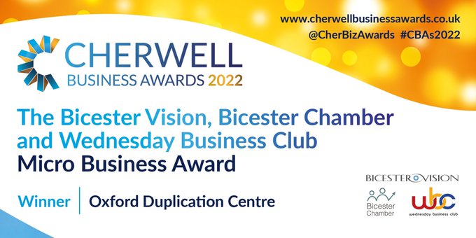 Oxford Duplication Centre - Cherwell Business Awards 2022